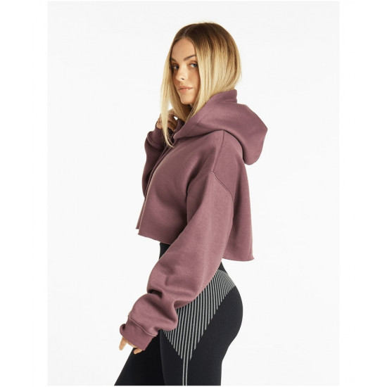 Pursue Fitness Oversized Crop Hoodie Purple