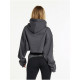 Pursue Fitness Oversized Crop Hoodie Charcoal