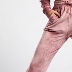 TEMPLE VELOUR JOGGER - ROSE PINK